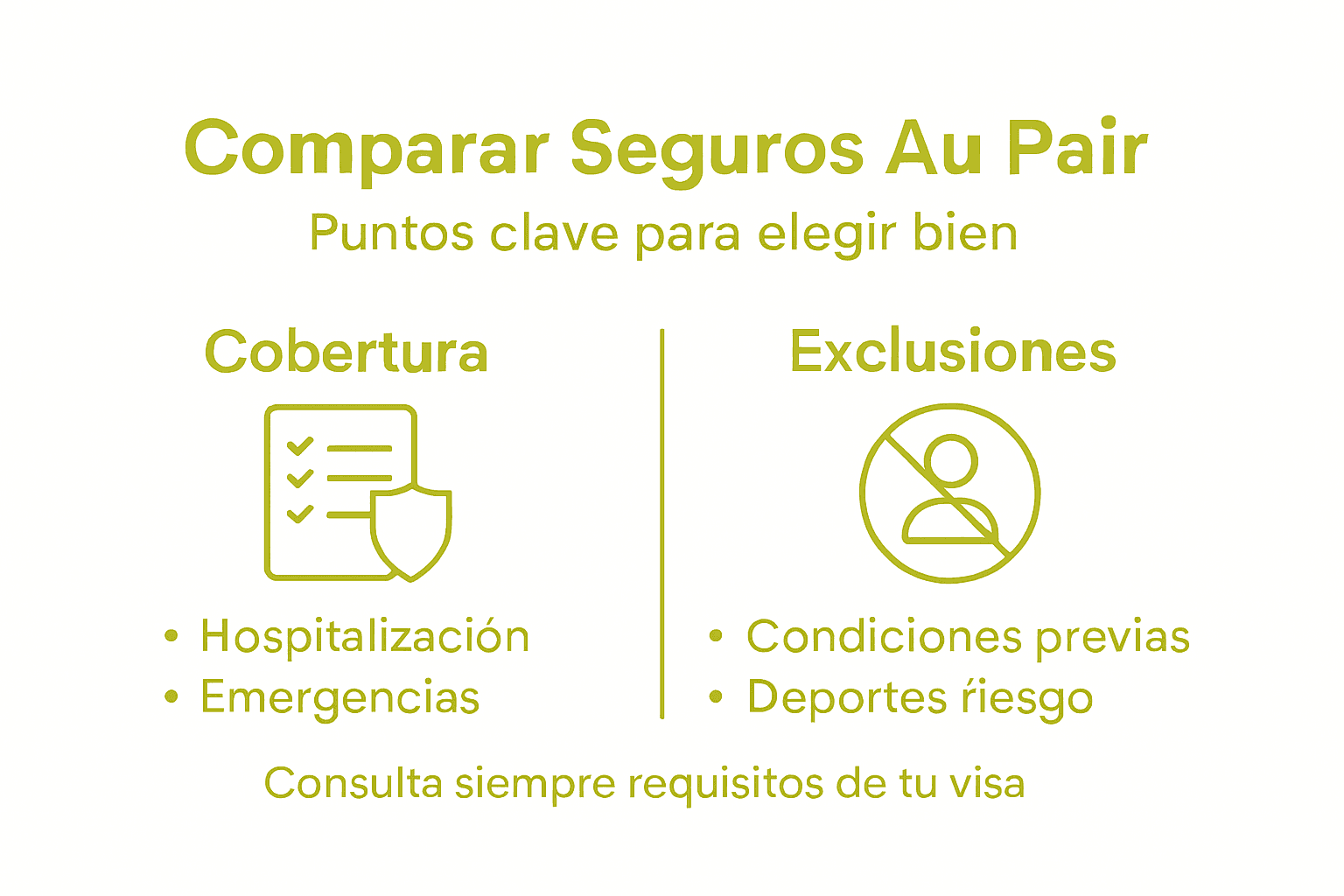 Infografía: aspectos clave sobre el seguro para au pair