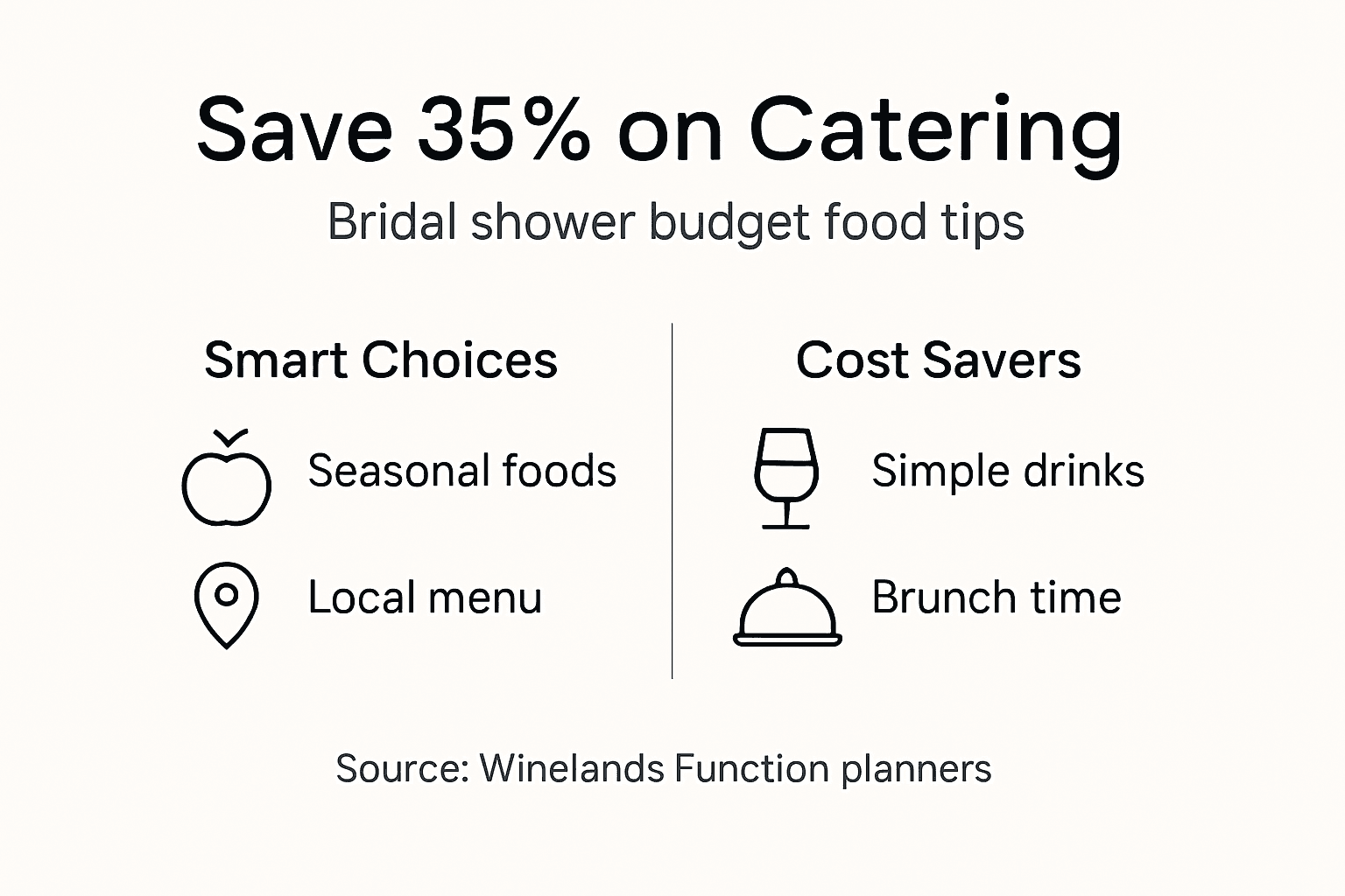 Infographic on catering strategies to save money