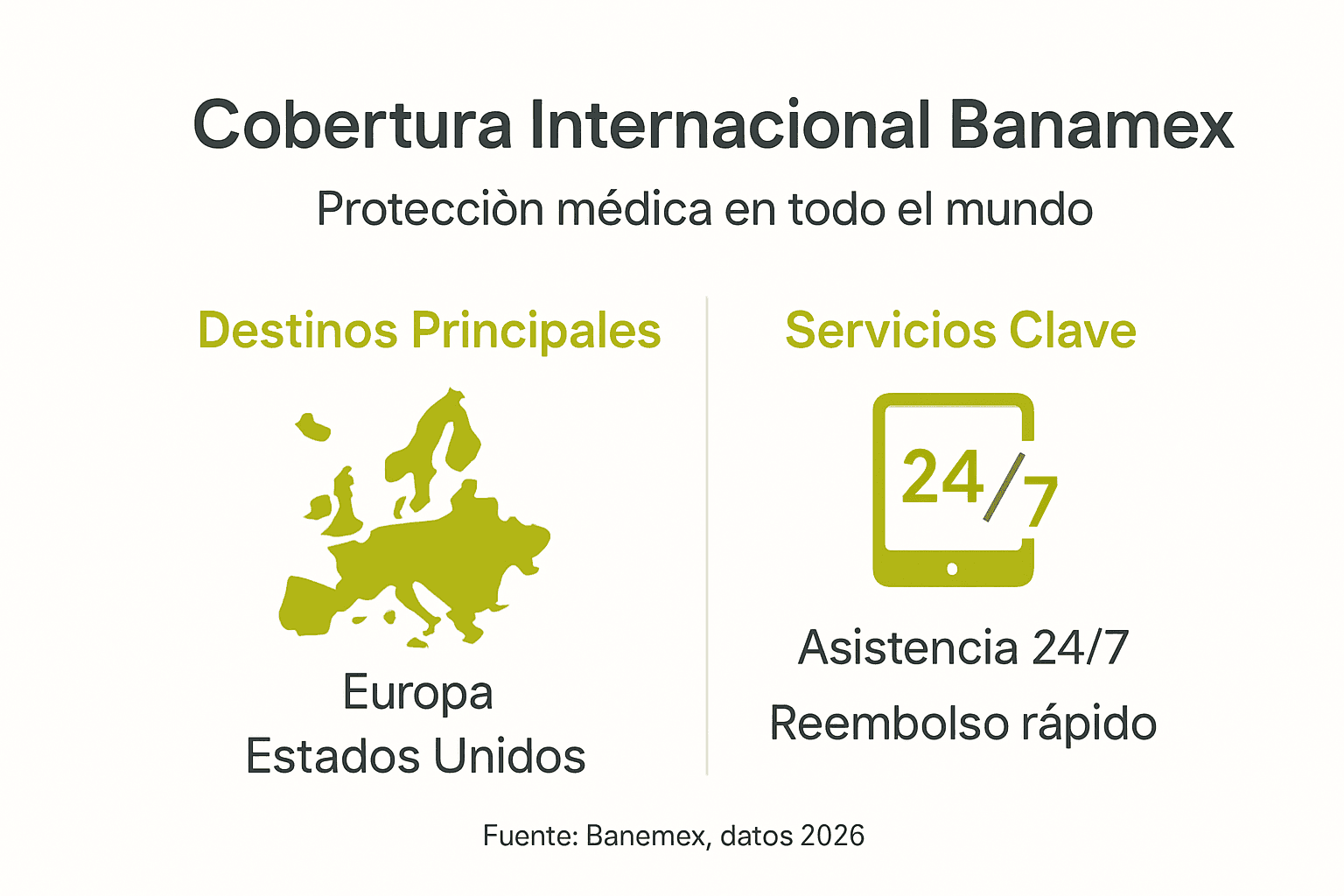 Infografía sobre la presencia internacional de Banamex