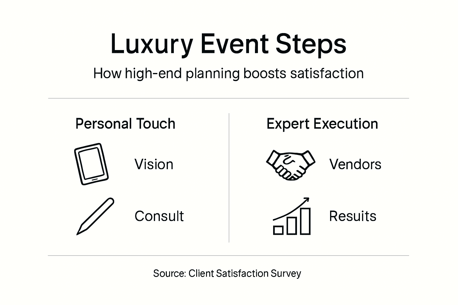 Infographic showing luxury event planning steps