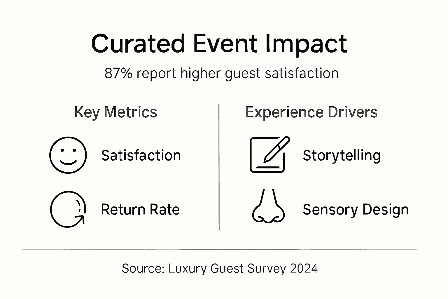 Infographic showing benefits of curated events