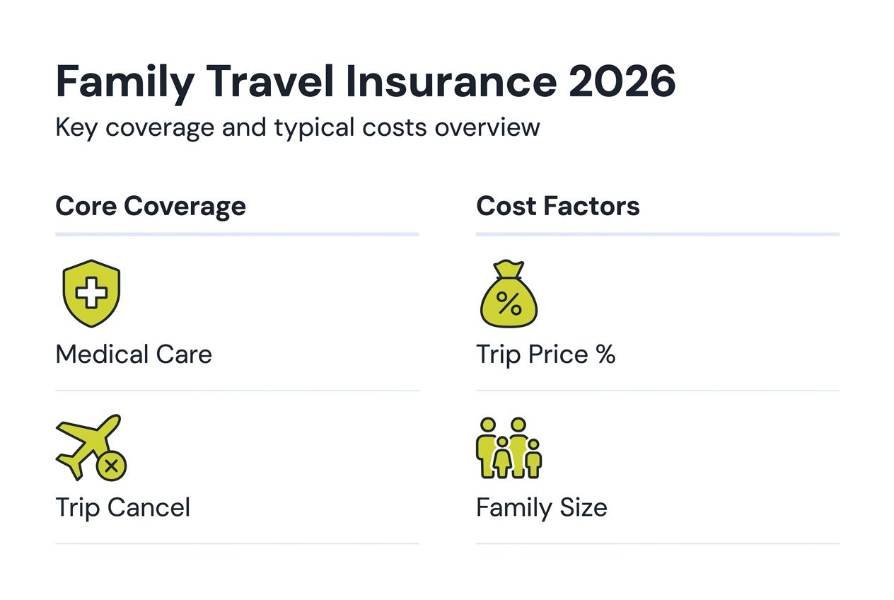 Infographic on family travel insurance costs and benefits