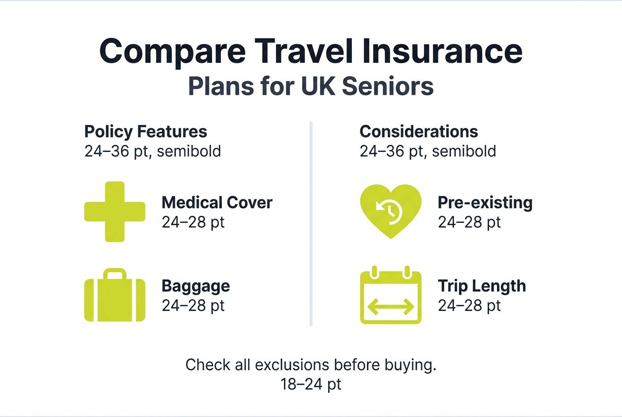 Infographic about comparing travel insurance for seniors