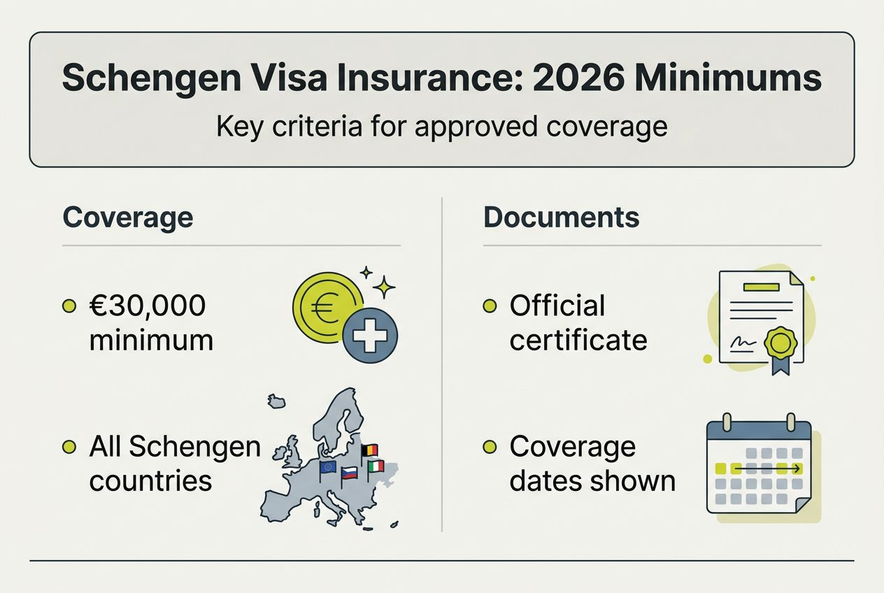 Infographic summarizes Schengen insurance requirements