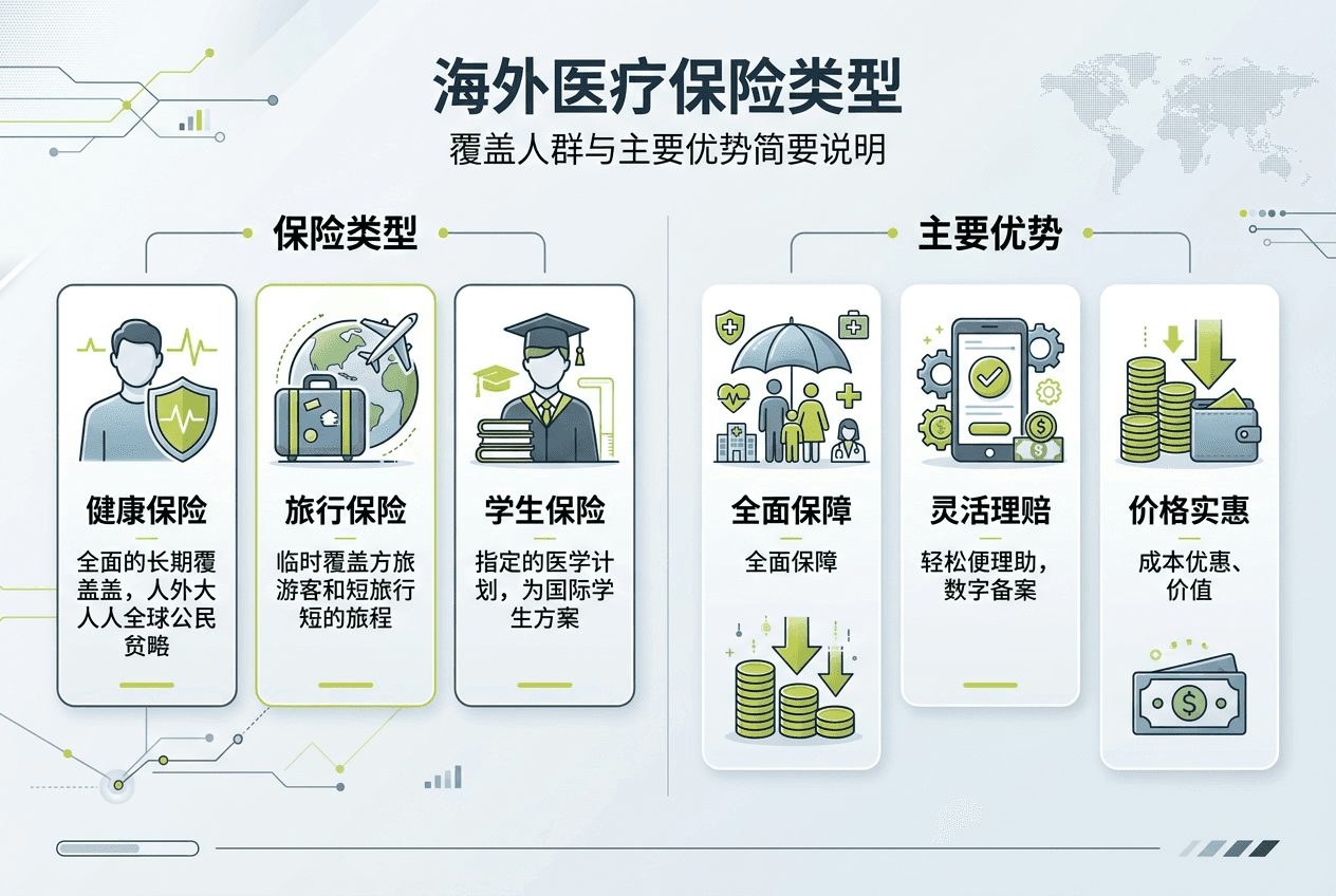 一张图看懂海外医疗保险的类型与优势