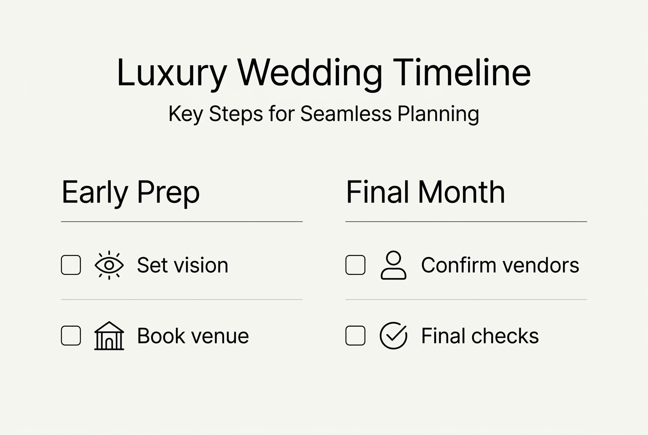 Infographic luxury wedding planning timeline