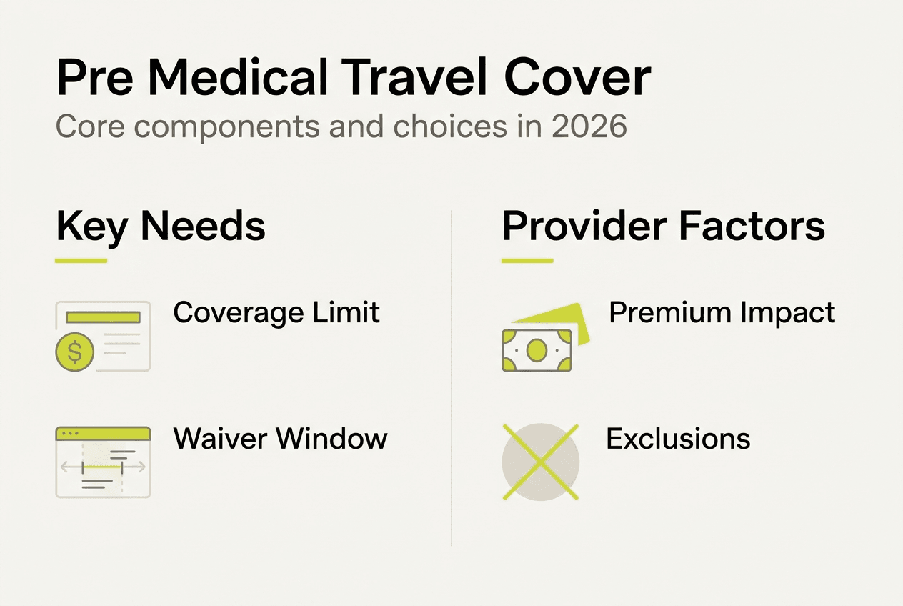 Infographic of pre-medical travel insurance options