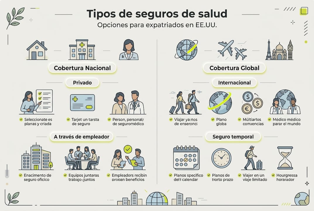 Infografía: opciones de seguros médicos para quienes viven en el extranjero