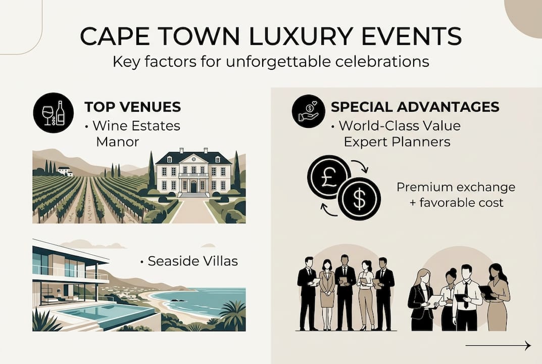 Infographic outlining Cape Town luxury events highlights