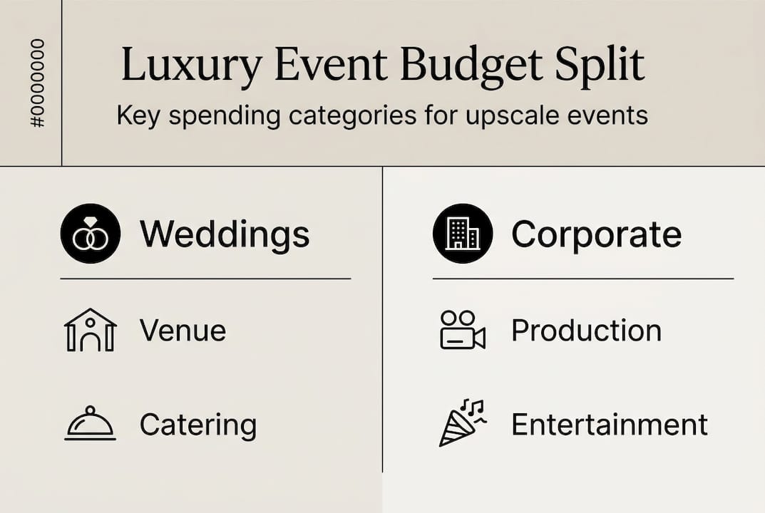 Infographic of top luxury event budget categories