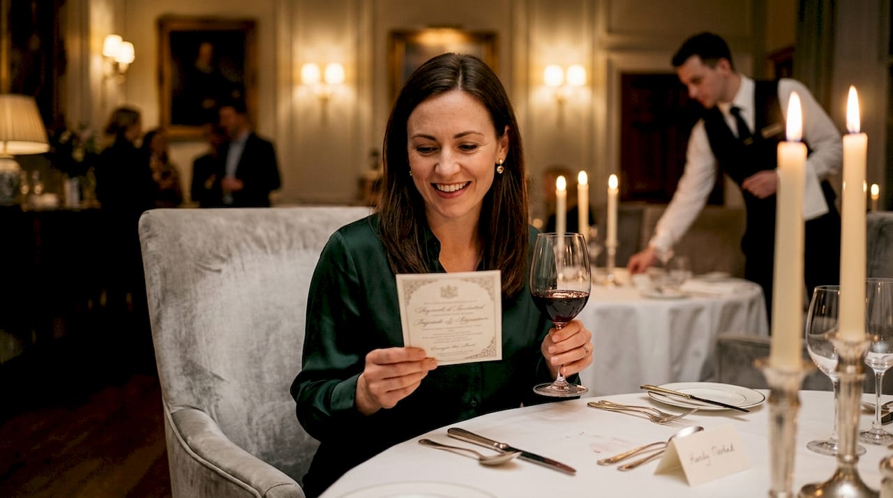 Guest enjoying luxury event dinner setting