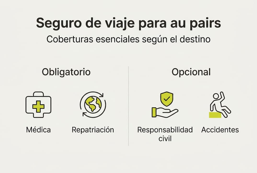 Infografía: coberturas imprescindibles en un seguro para au pairs