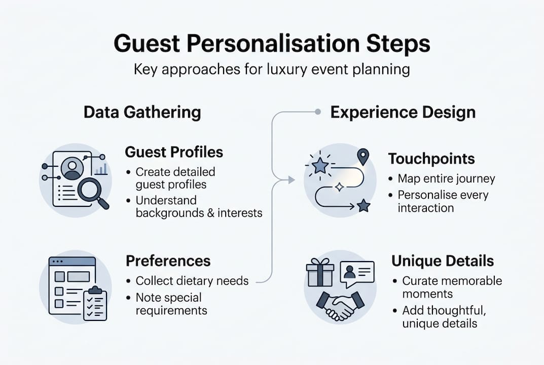 Infographic guest personalisation steps luxury events