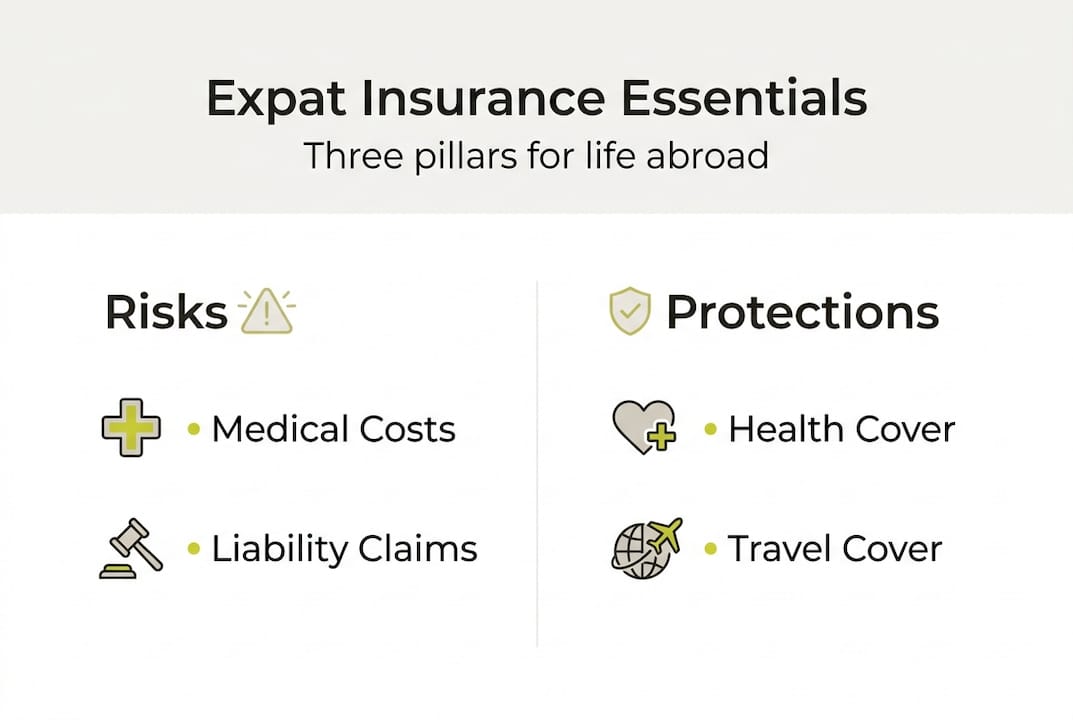 Infographic of expat insurance risks and protections