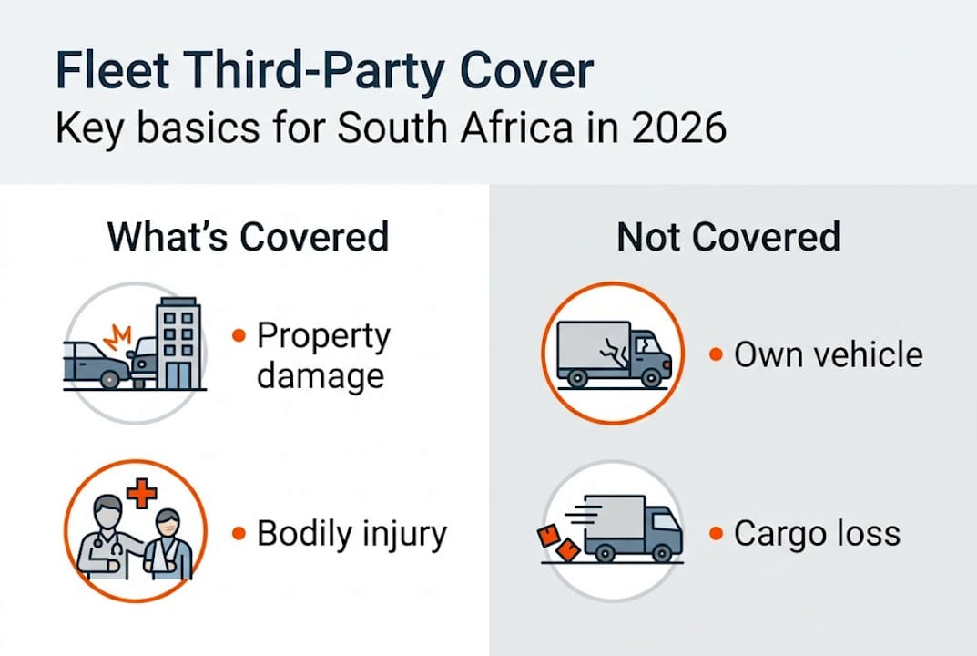 Infographic showing third-party cover basics and exclusions