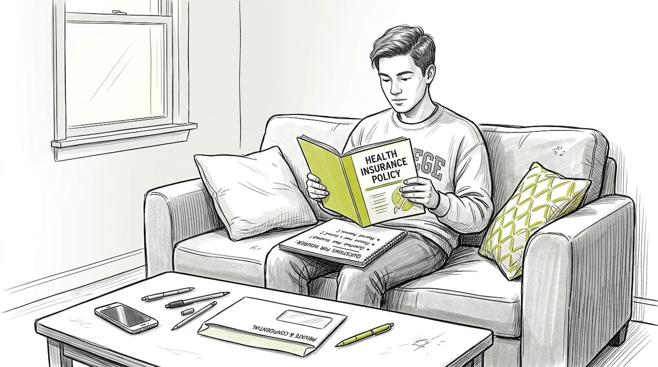 Person reading health policy booklet