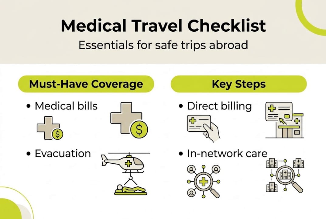 Infographic outlining medical coverage essentials