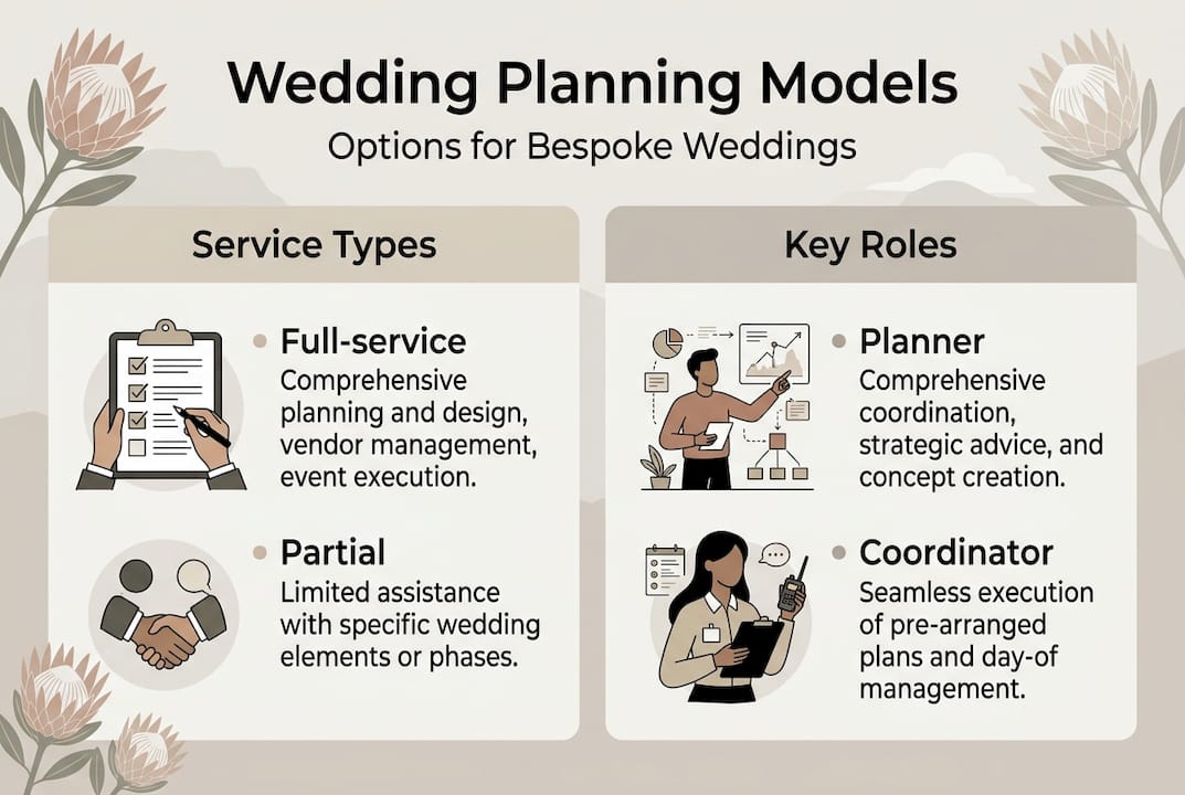 Infographic on bespoke wedding planning options