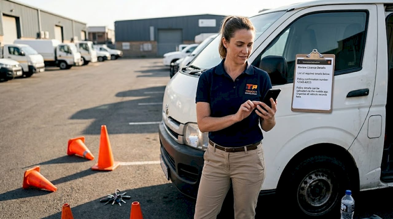 Fleet manager using smartphone insurance app
