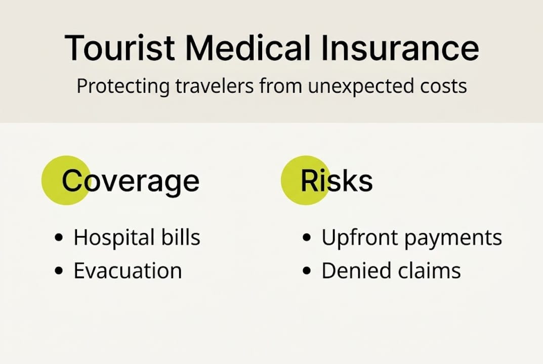 Infographic tourist medical insurance coverage risks