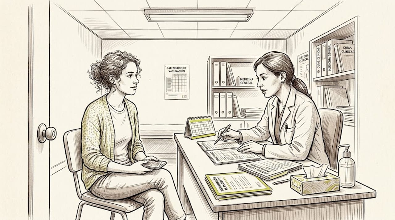 Conversación entre un extranjero y su médico durante una consulta en la clínica
