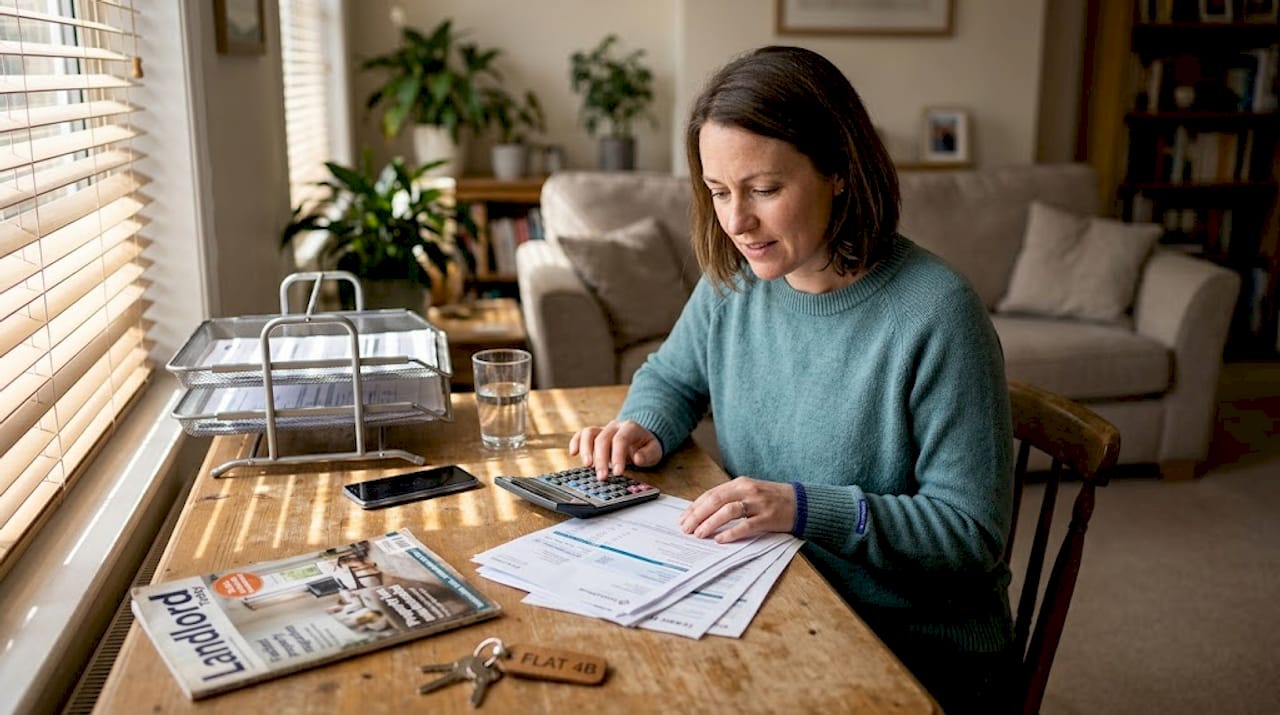 Worried landlord calculating potential rental losses
