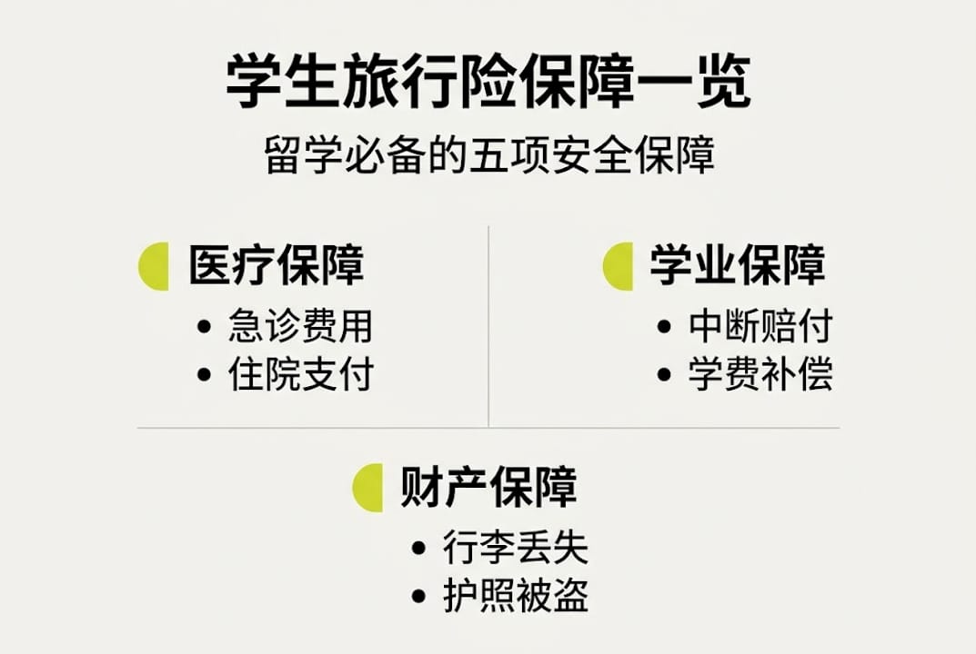 学生保险保障要点一览图