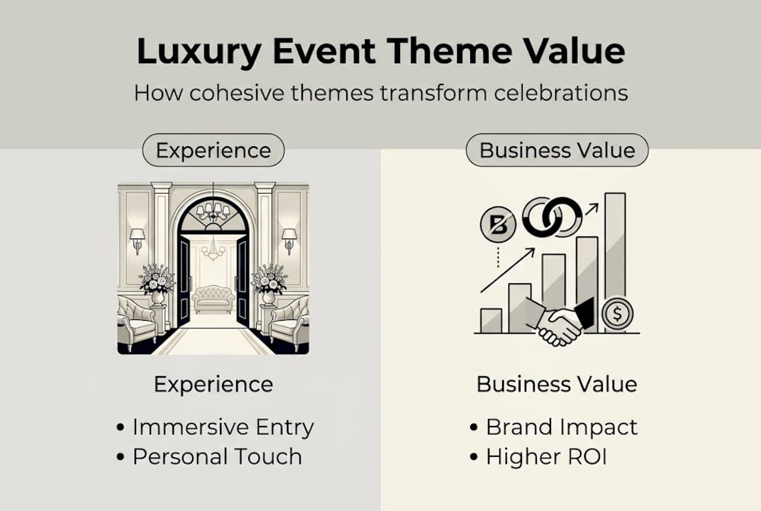 Infographic on luxury event theme value