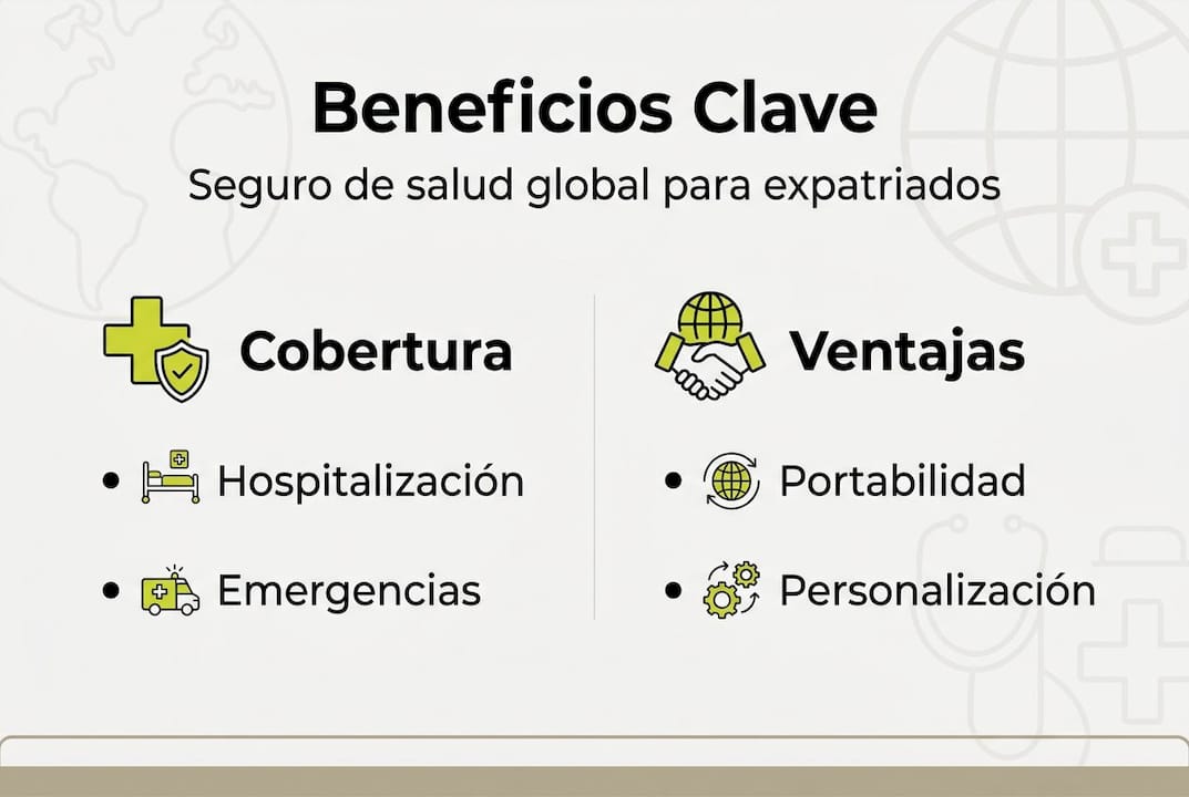 Infografía: Ventajas principales de contar con un seguro de salud internacional