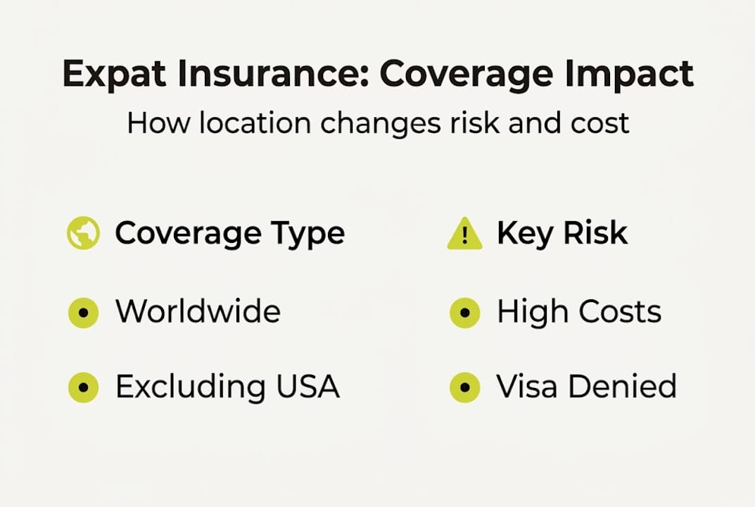 Infographic about expat insurance coverage geography