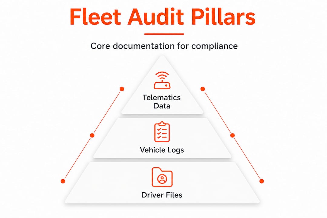 Infographic pyramid for fleet audit core documents