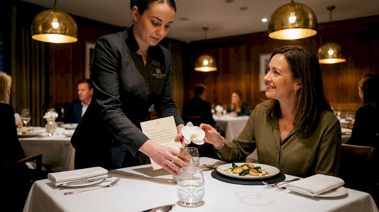 Staff delivering personal touch at dining table