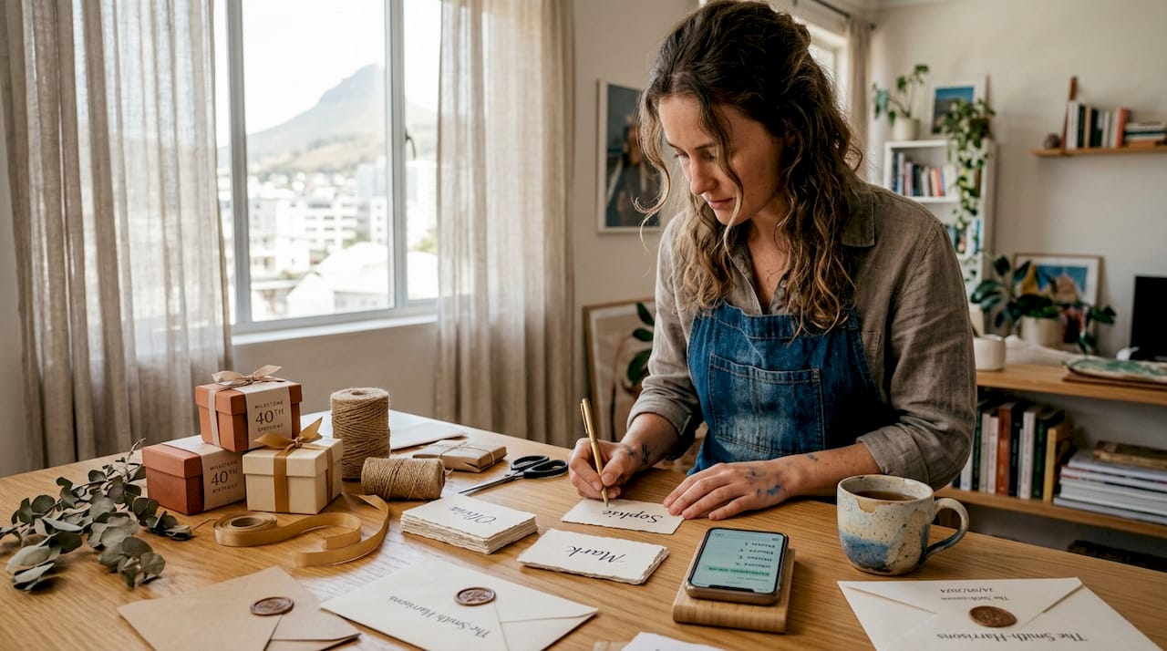 Event planner assembling bespoke birthday details