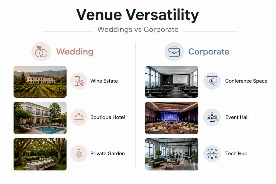 Infographic comparing venue types Cape Town