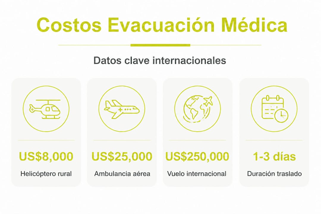 Infografía sobre los costos de una evacuación médica internacional