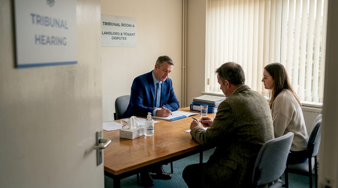 Rental Tribunal officer mediating dispute