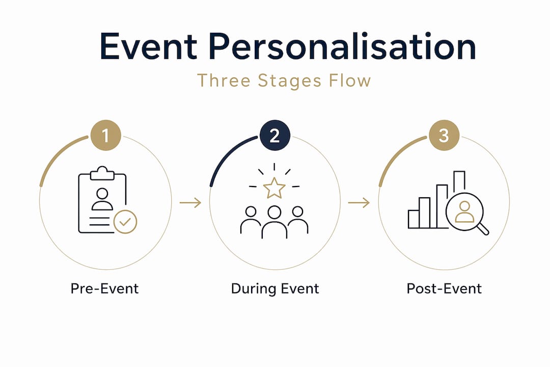 Infographic showing three event stages