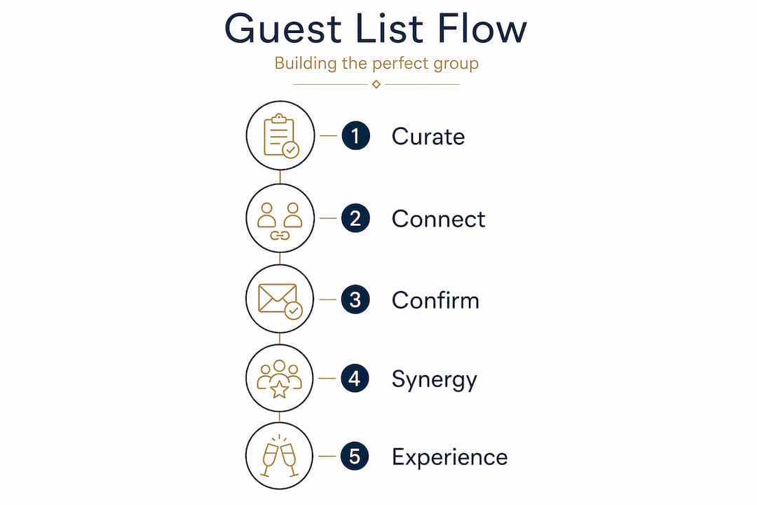 Infographic on guest list flow for exclusive celebrations