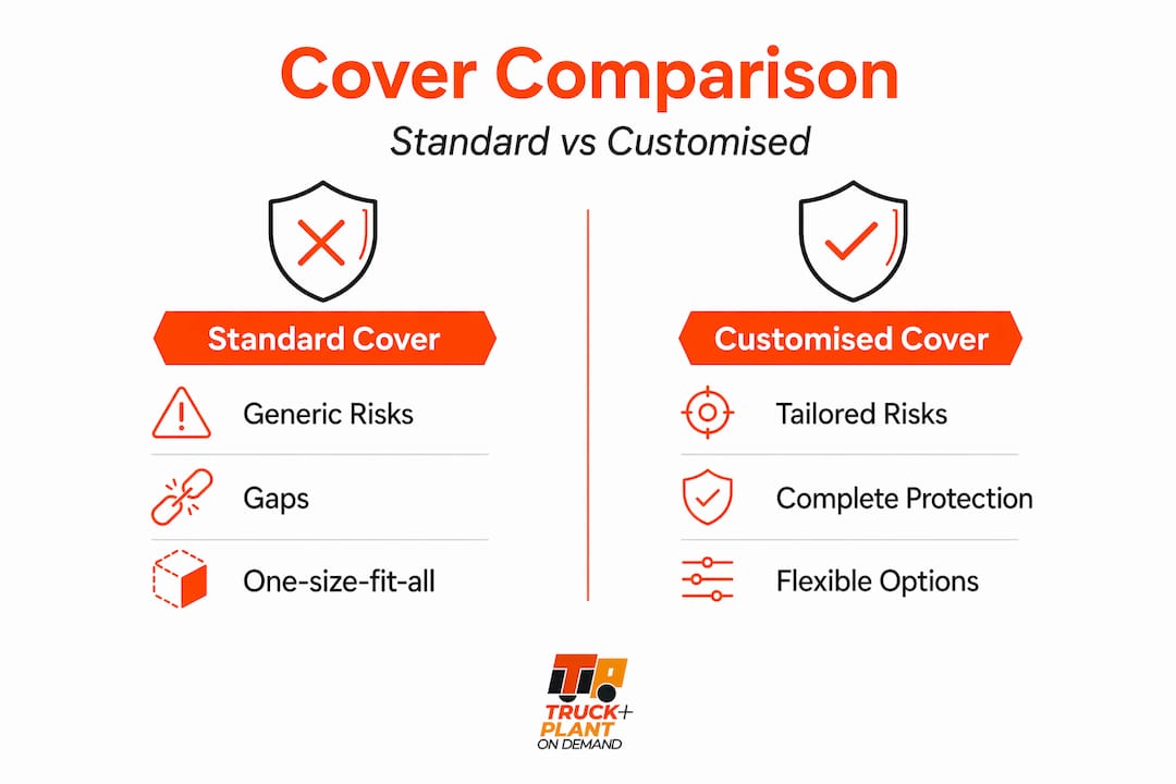 Infographic comparing standard and customised insurance cover