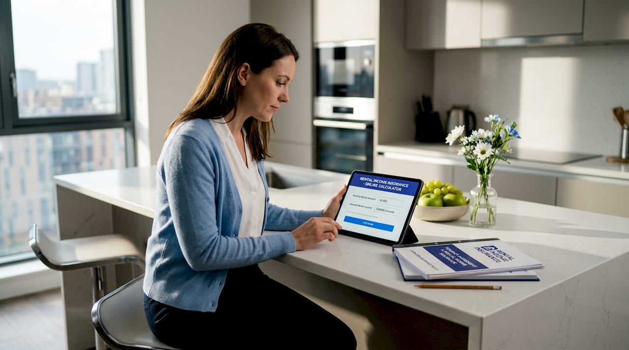 Landlord uses tablet for rent calculations