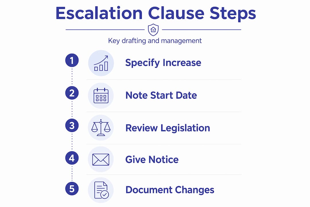 Infographic: escalation clause steps for landlords