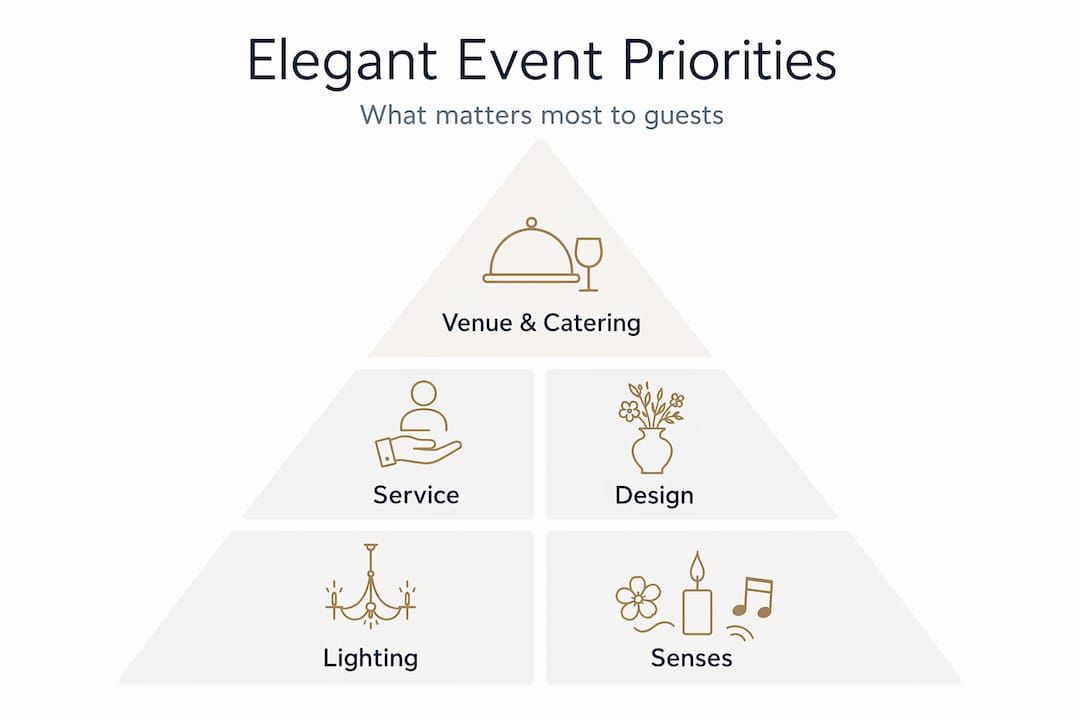 Infographic showing elegant event priority hierarchy