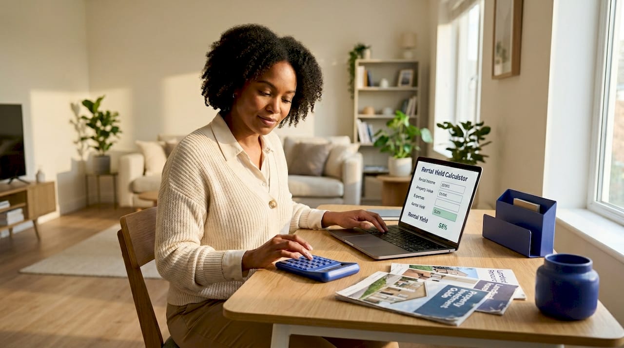 Property investor comparing rental yield calculations