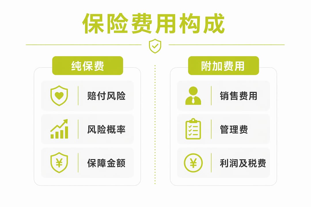 保险纯保费与附加费用对比一览图