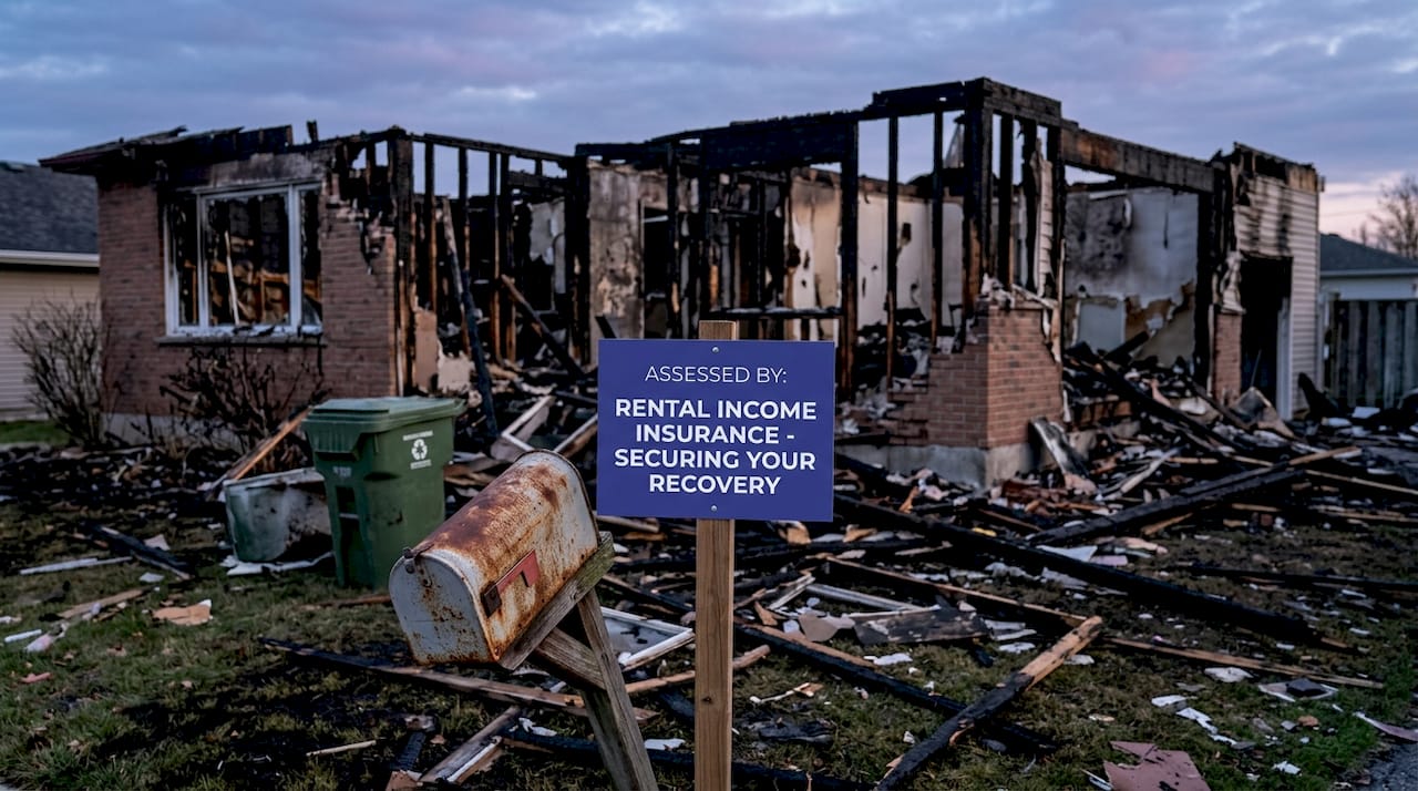 Rental property damaged by fire aftermath