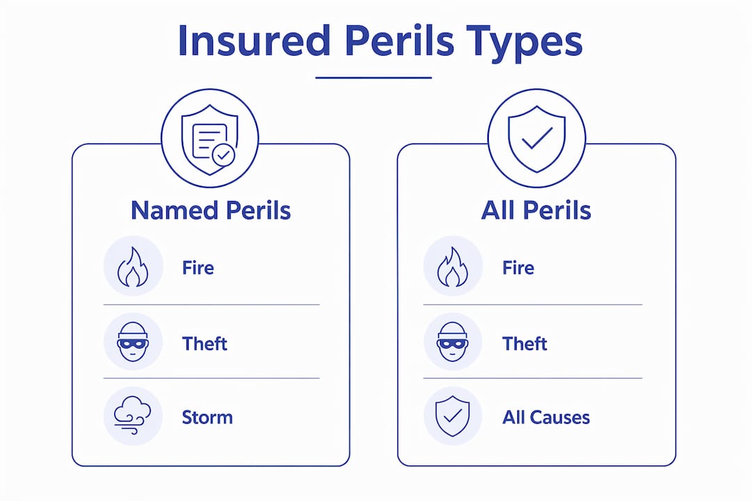 Infographic comparing named versus all perils coverage