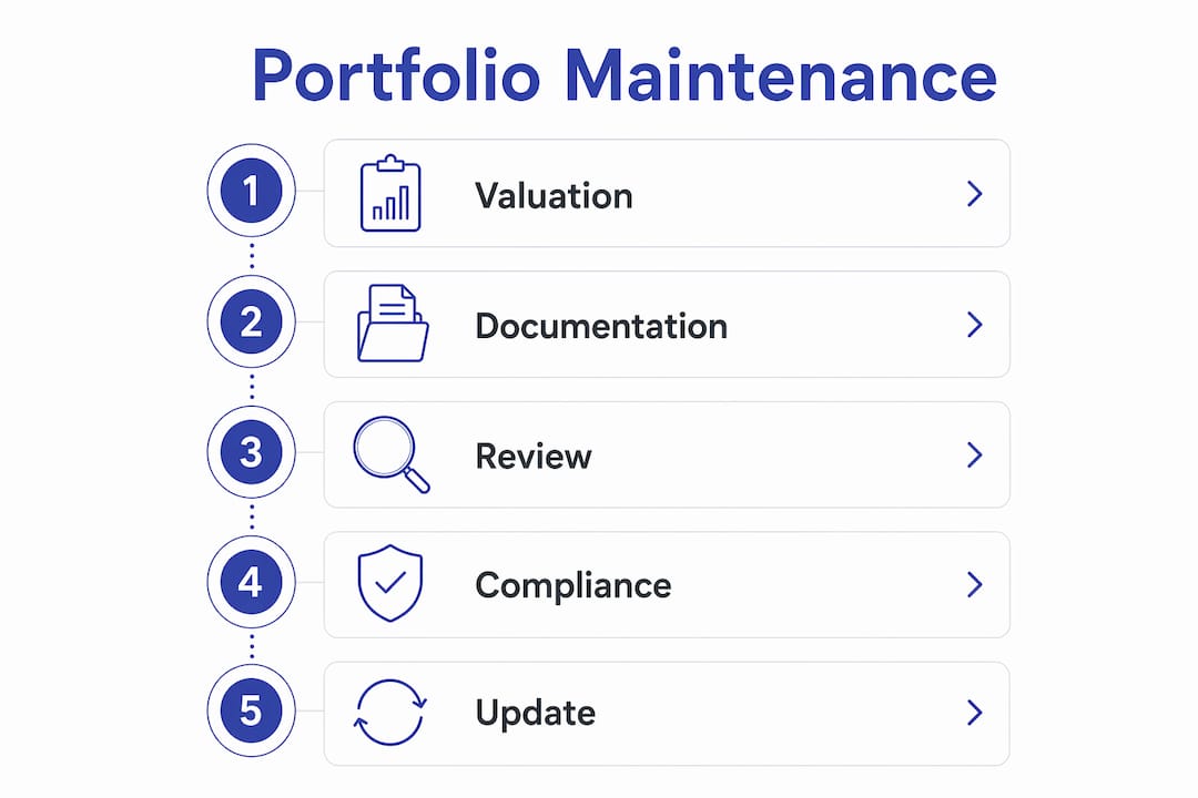 Infographic illustrating portfolio maintenance steps