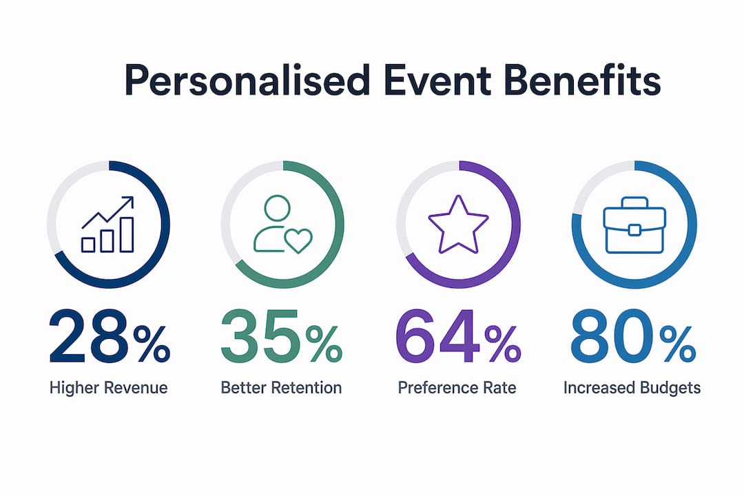 Infographic showing key benefits of personalised events