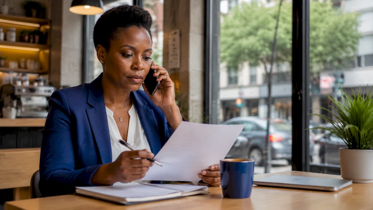 Property manager making arrears call