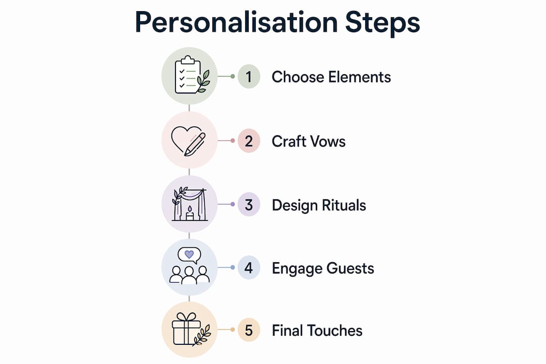 Infographic illustrating ceremony personalisation steps